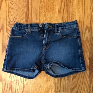 Dark blue denim jean shorts